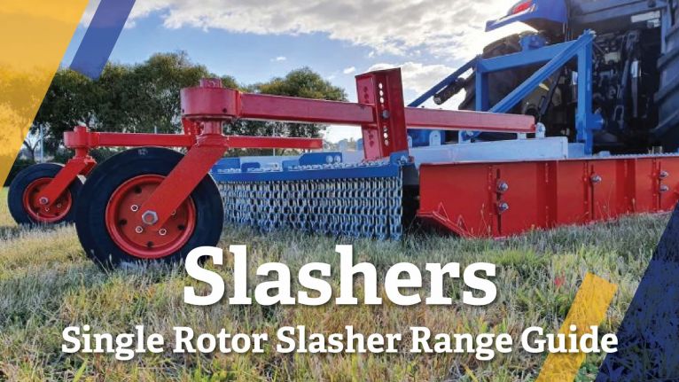 What are the options in the Delmade Single Rotor Slasher Range? image
