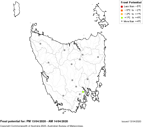 Delmade Weather Resources Frost Forecast Image. Click Image to go to BOM.  Australia Frost Predictions Min Max Temperatures