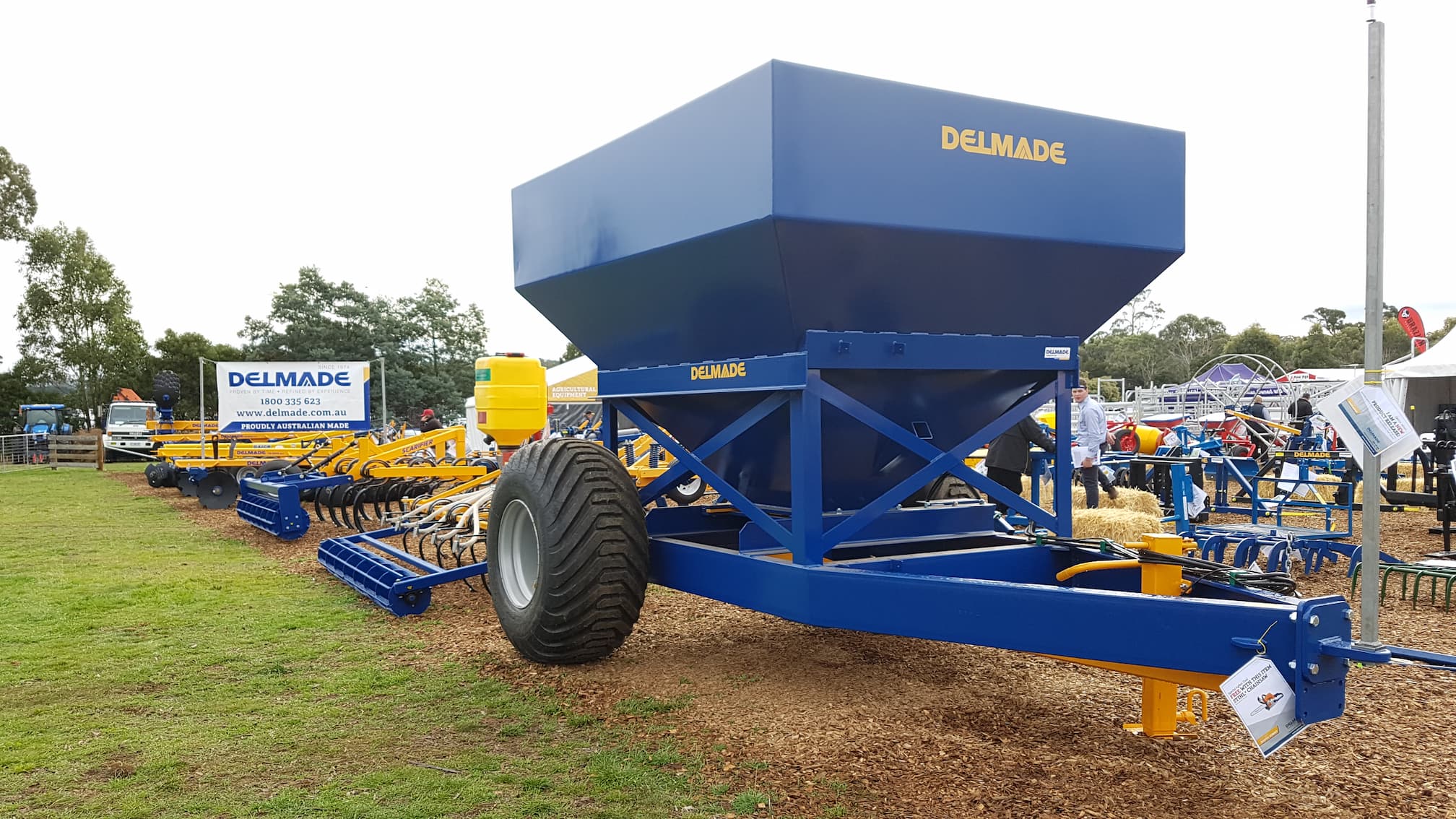 Delmade at Agfest 2019.  Some Equipment on display including the Delmade Rut Filler, Disc, Cultivators and Crumblers